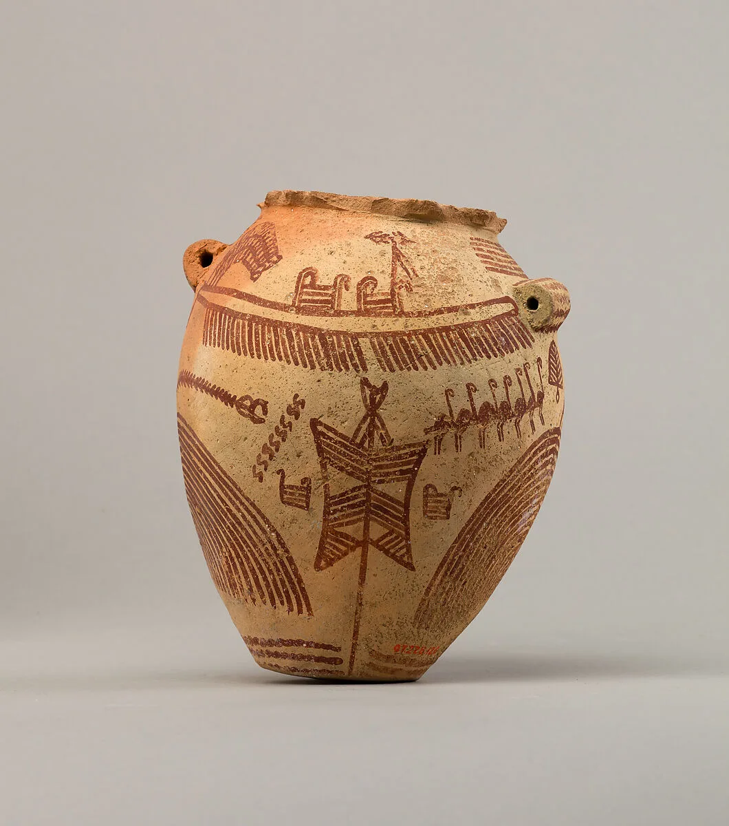 Decorated jar depicting boats — Unknown