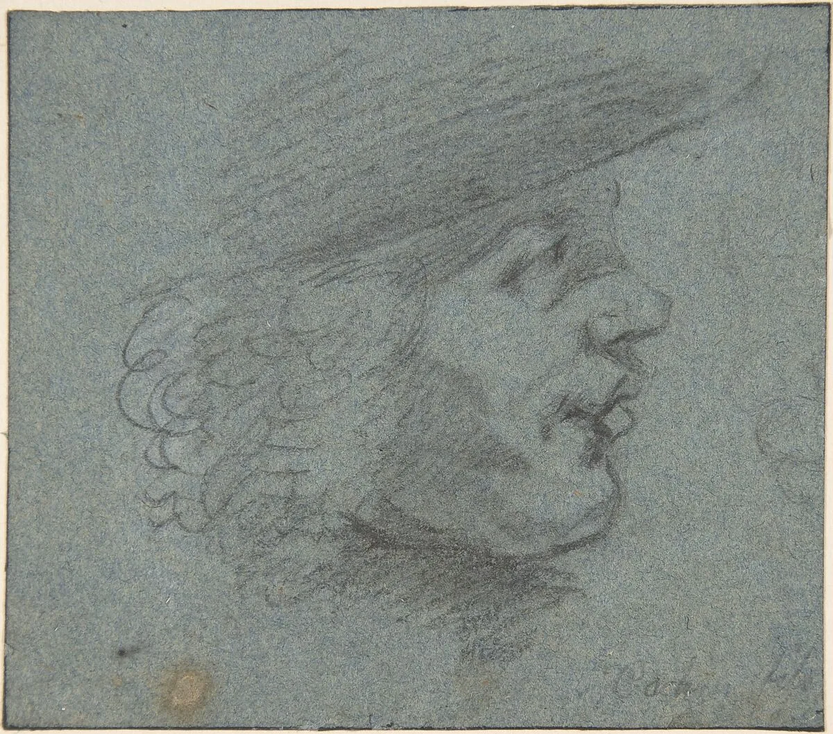 Profile head of a man looking right — Charles Nicolas Cochin II