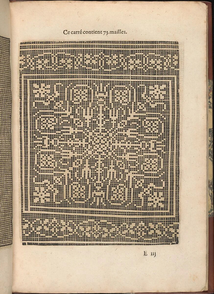 Les Secondes Oeuvres, et Subtiles Inventions De Lingerie du Seigneur Federic de Vinciolo Venitien, page 19 (recto) — Federico de Vinciolo|Jean Le Clerc|Catherine de Bourbon