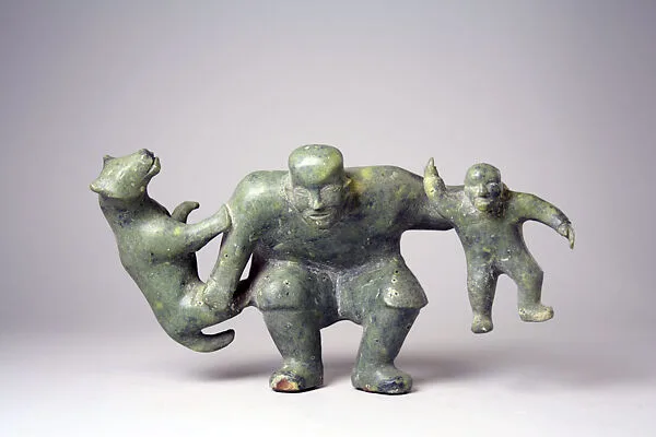 Stone Man Holding Animals — Kaka