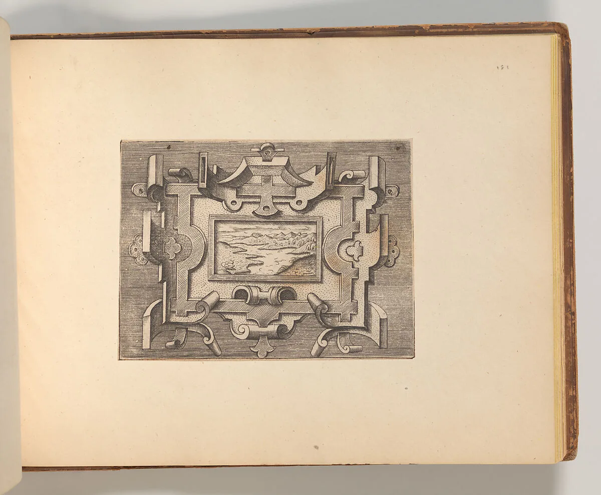 Series of Cartouches, in: Targhe ed altri ornati di varie e capricciose invenzioni (Cartouches and other ornaments of various and capricious invention, page 47) — Cornelis Bos