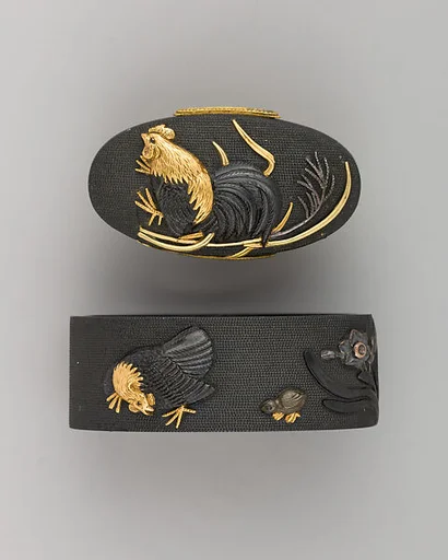 Sword-Hilt Collar and Pommel (Fuchigashira)