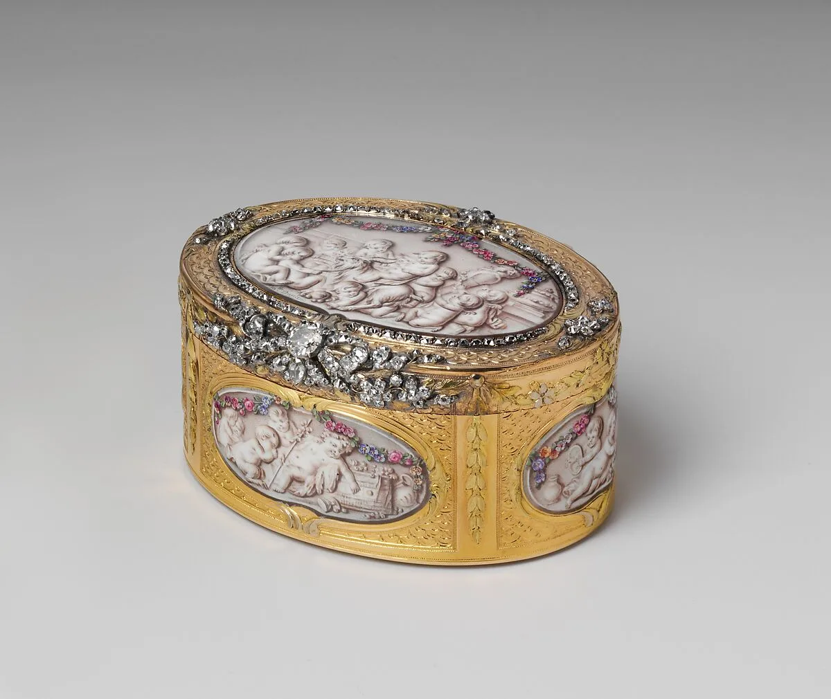 Snuffbox with six scenes of putti at play — Jean Georges (or George)|Mademoiselle Duplessis