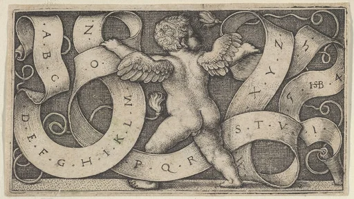 Genius Surrounded by a Banderole Showing the Alphabet