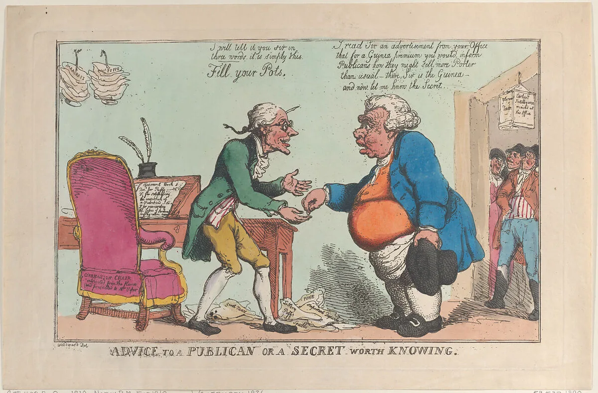 Advice to a Publican, or a Secret Worth Knowing — Thomas Rowlandson|George Murgatroyd Woodward