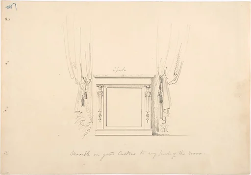 Design for a Small Cabinet Between Curtains