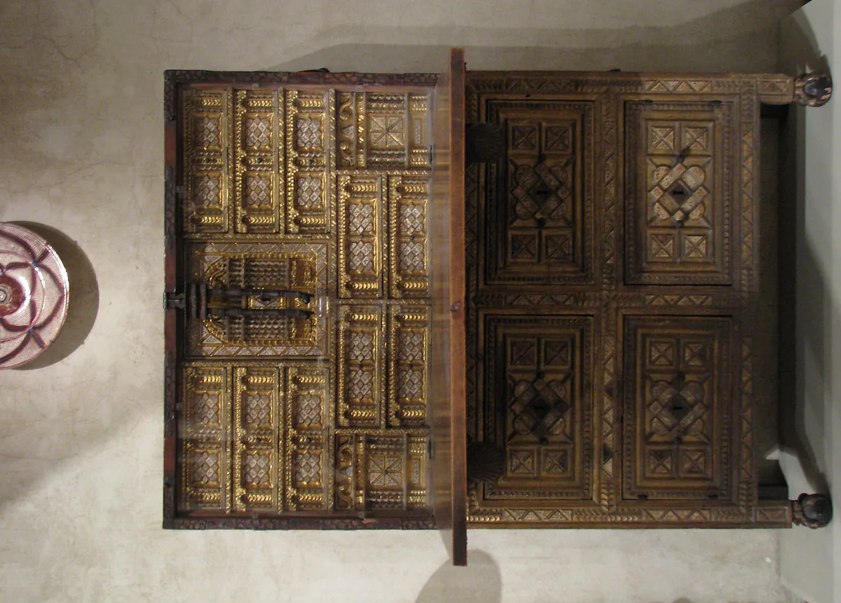 Drop-front desk on chest (Vargueño) — Unknown