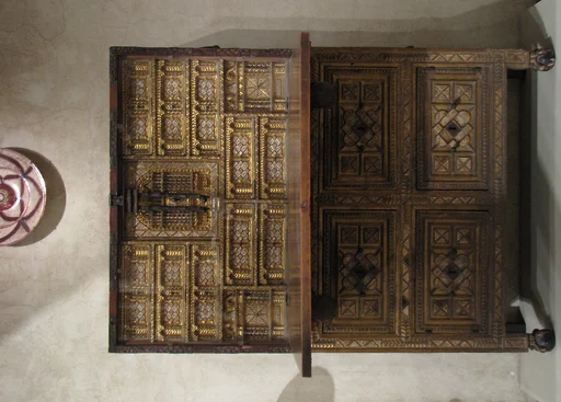 Drop-front desk on chest (Vargueño)