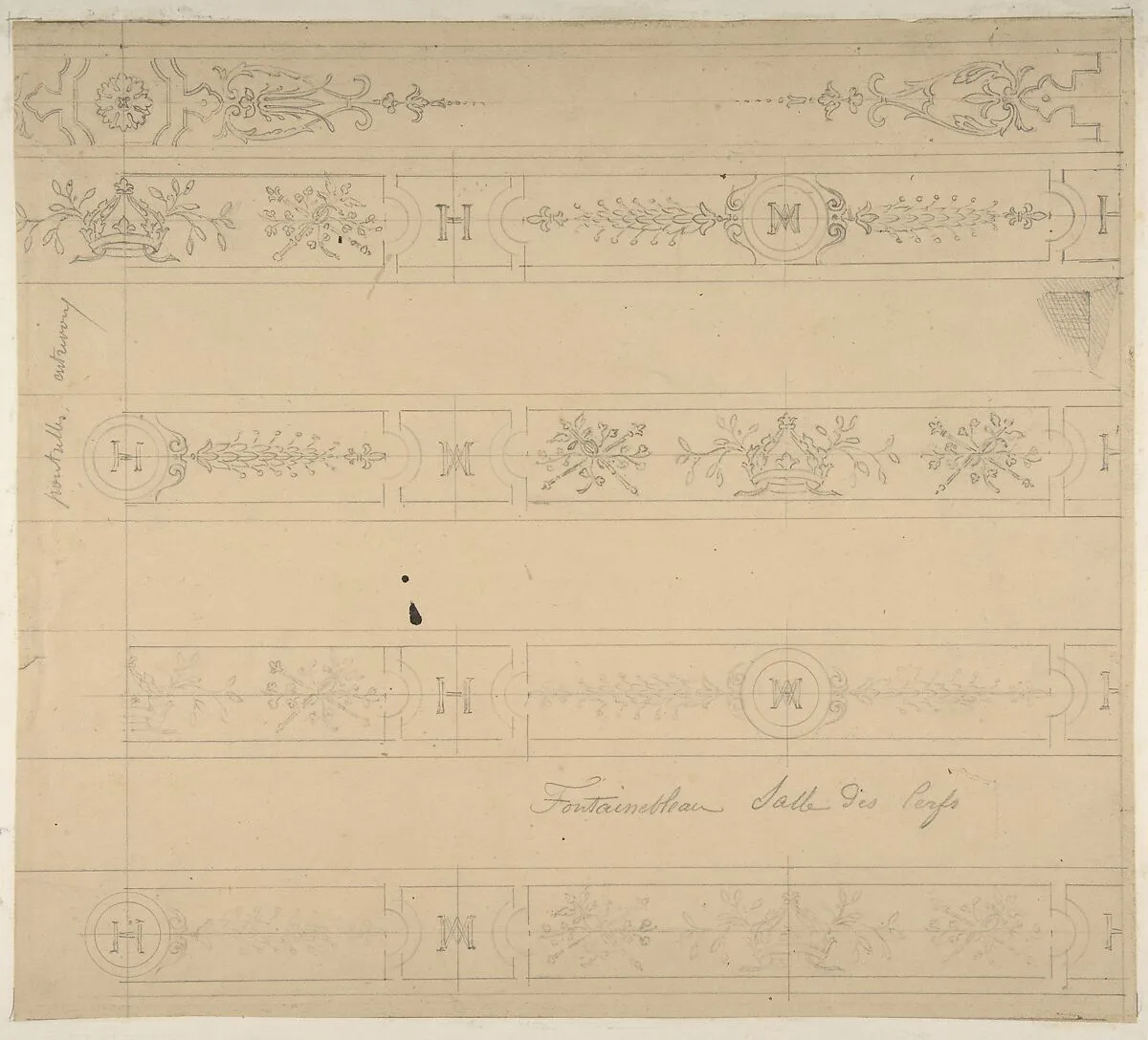 Ceiling Design for the "Salle des Cerfs", Fontainebleau — Jules-Edmond-Charles Lachaise|Eugène-Pierre Gourdet