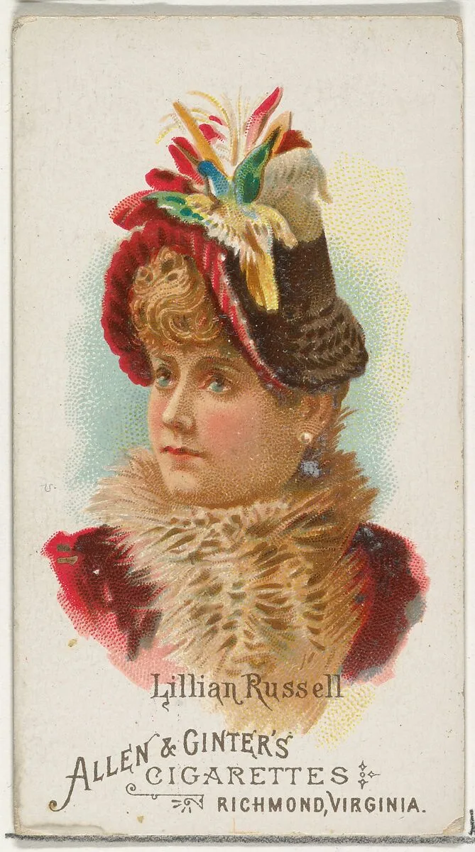 Lillian Russell, from World's Beauties, Series 1 (N26) for Allen & Ginter Cigarettes — Allen & Ginter