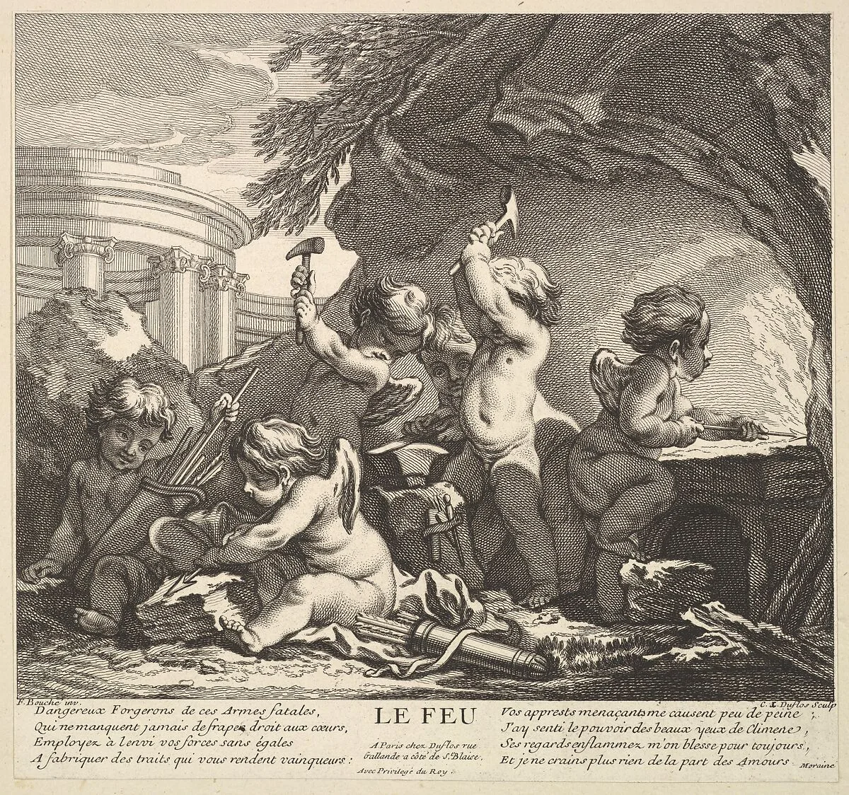 Fire — Claude Augustin Duflos le Jeune|François Boucher|Claude Augustin Duflos le Jeune