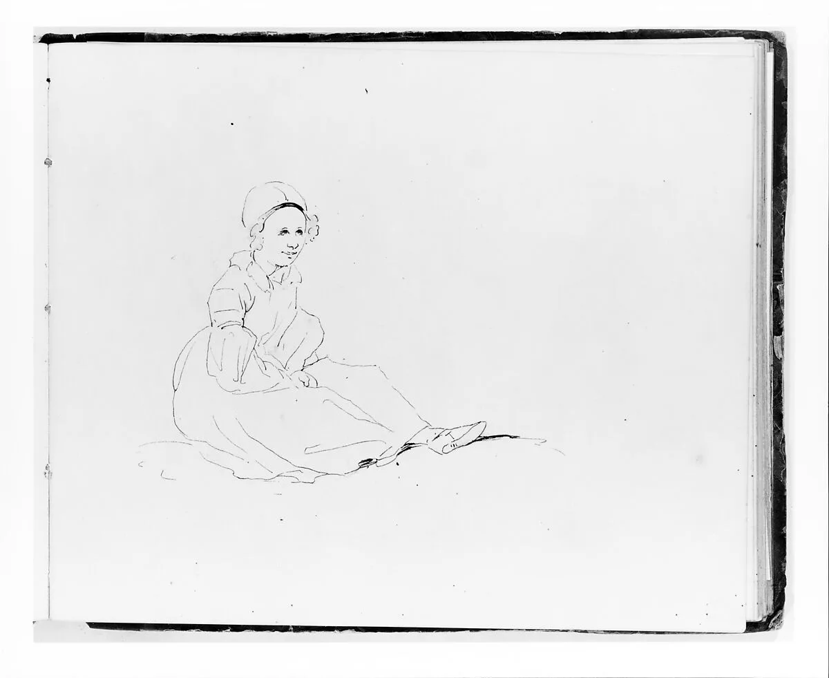 Girl Seated (from Sketchbook) — Francis William Edmonds