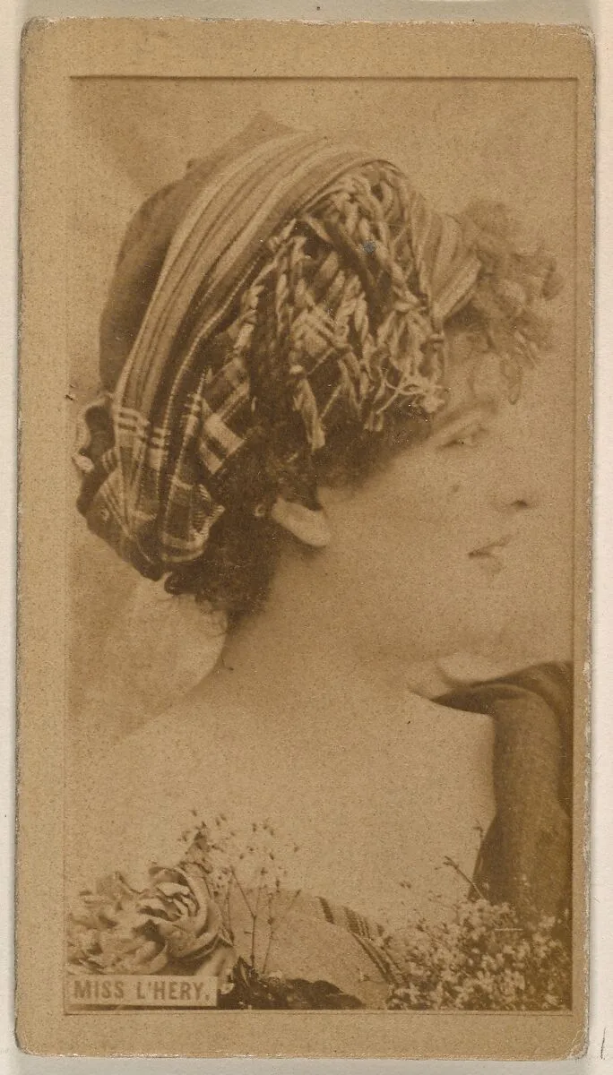 Miss L'Hery, from the Actresses series (N245) issued by Kinney Brothers to promote Sweet Caporal Cigarettes — Kinney Brothers Tobacco Company