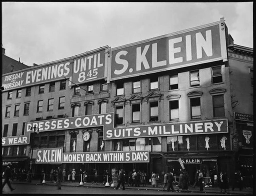 [Street Scene in Front of S. Klein-on-the-Square Department Store, Union Square East, New York City]
