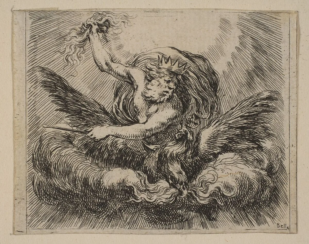 Jupiter, from 'Game of Mythology' (Jeu de la Mythologie) — Stefano della Bella|Jean Desmarets de Saint-Sorlin|Henri Le Gras|Louis XIV, King of France|Cardinal Jules Mazarin