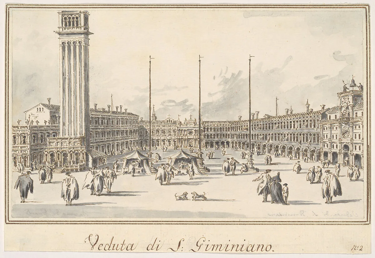 Piazza San Marco, Looking toward the Church of San Gemignano — Giacomo Guardi