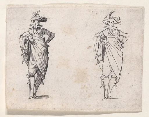 Reverse Copy of Le Gentilhomme de Face, La Main Droite sur la Hanche (Gentleman Facing Forward, His Right Hand on his Hip), from "Les Caprices" Series A, The Florence Set