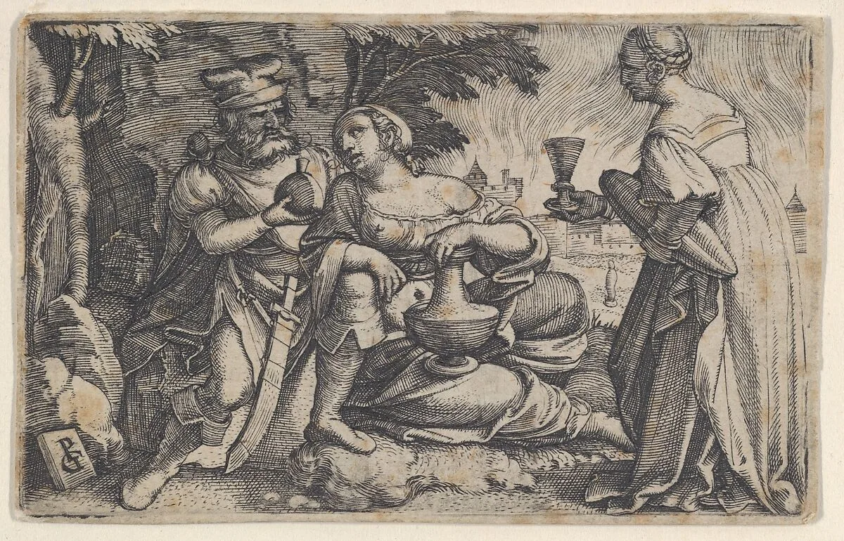 Lot and His Daughters — Georg Pencz