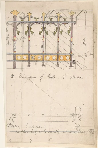 Design for an Iron Gate, Elevation and Plan