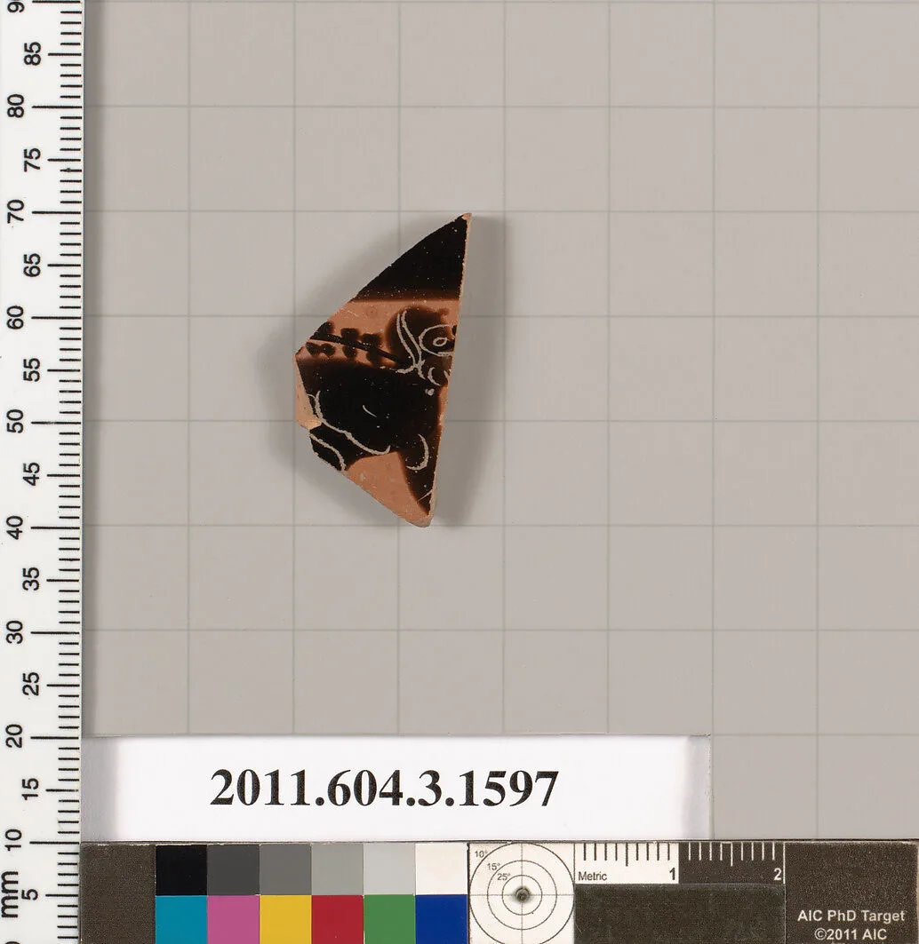 Terracotta fragment of a kylix: Band cup (drinking cup) — Unknown