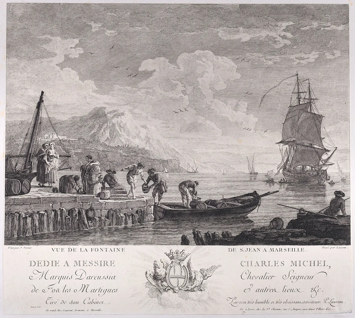 View of the Fountain of St. John in Marseille — Joseph Vernet|Pierre François Laurent