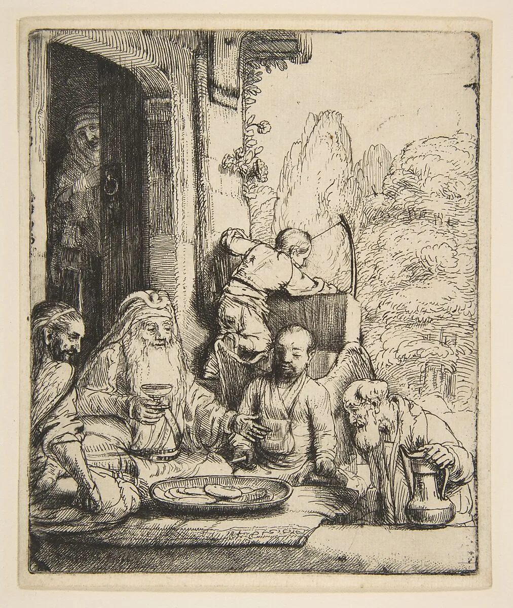 Abraham Entertaining the Angels — Rembrandt (Rembrandt van Rijn)