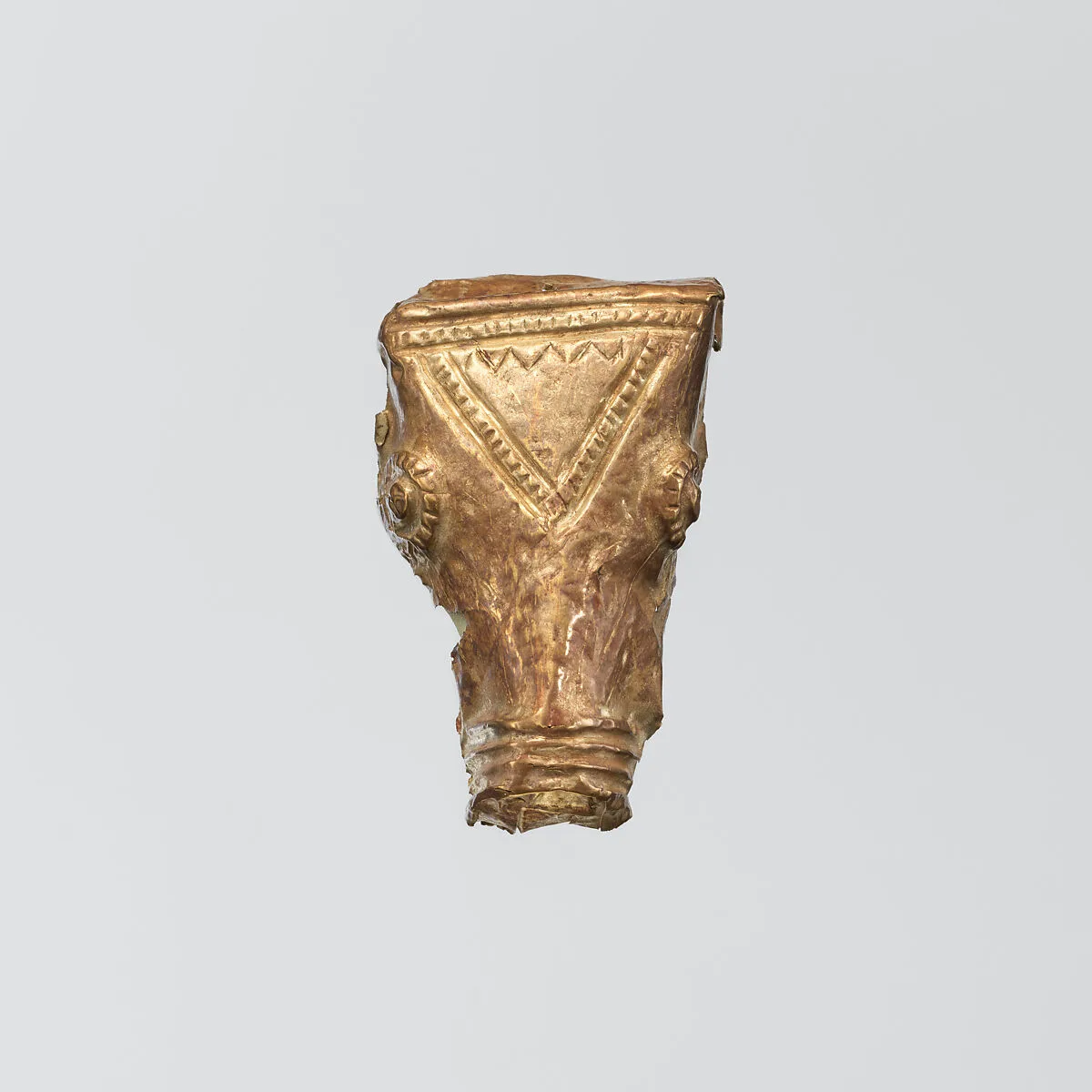 Gold bull's head applique — Unknown