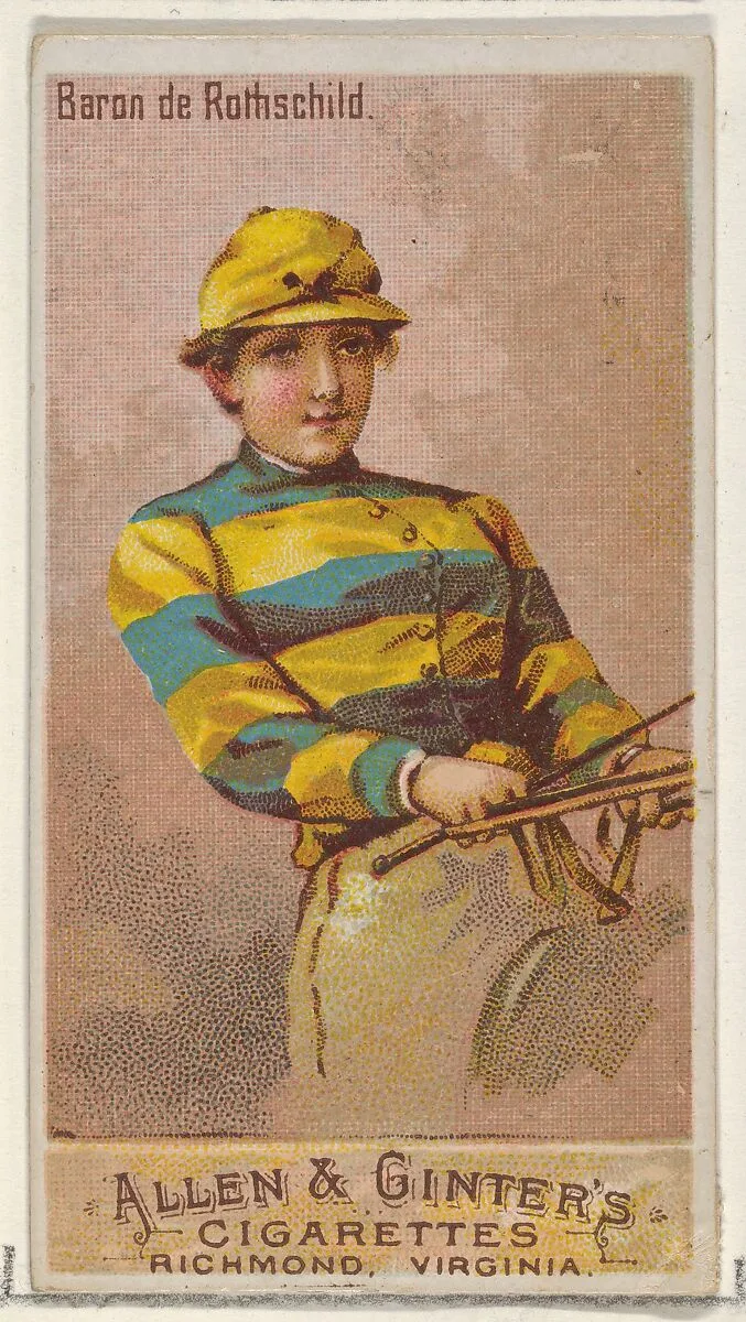 Baron de Rothschild, from the Racing Colors of the World series (N22a) for Allen & Ginter Cigarettes — Allen & Ginter