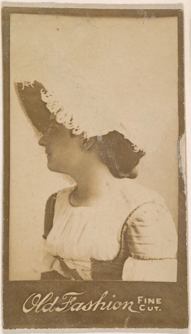 Actress in profile wearing feathered hat, from the Actresses series (N664) promoting Old Fashion Fine Cut Tobacco — Unknown