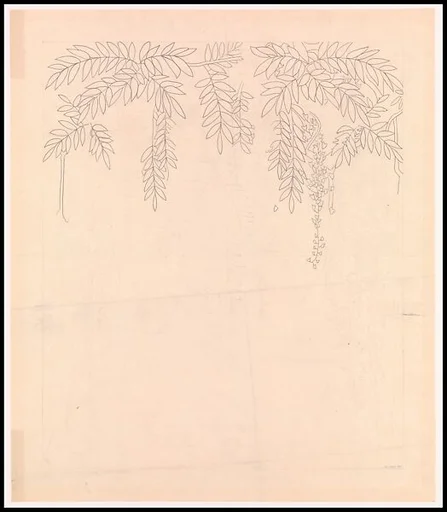 Darwin D. Martin House, Hall, chimney-breast, elevation, design for wisteria mosaic