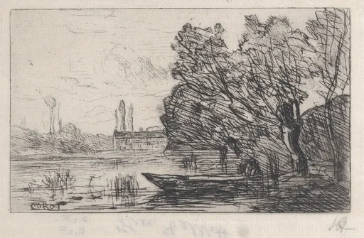 Ville d'Avray: Boat Under the Willows (Morning Effect)