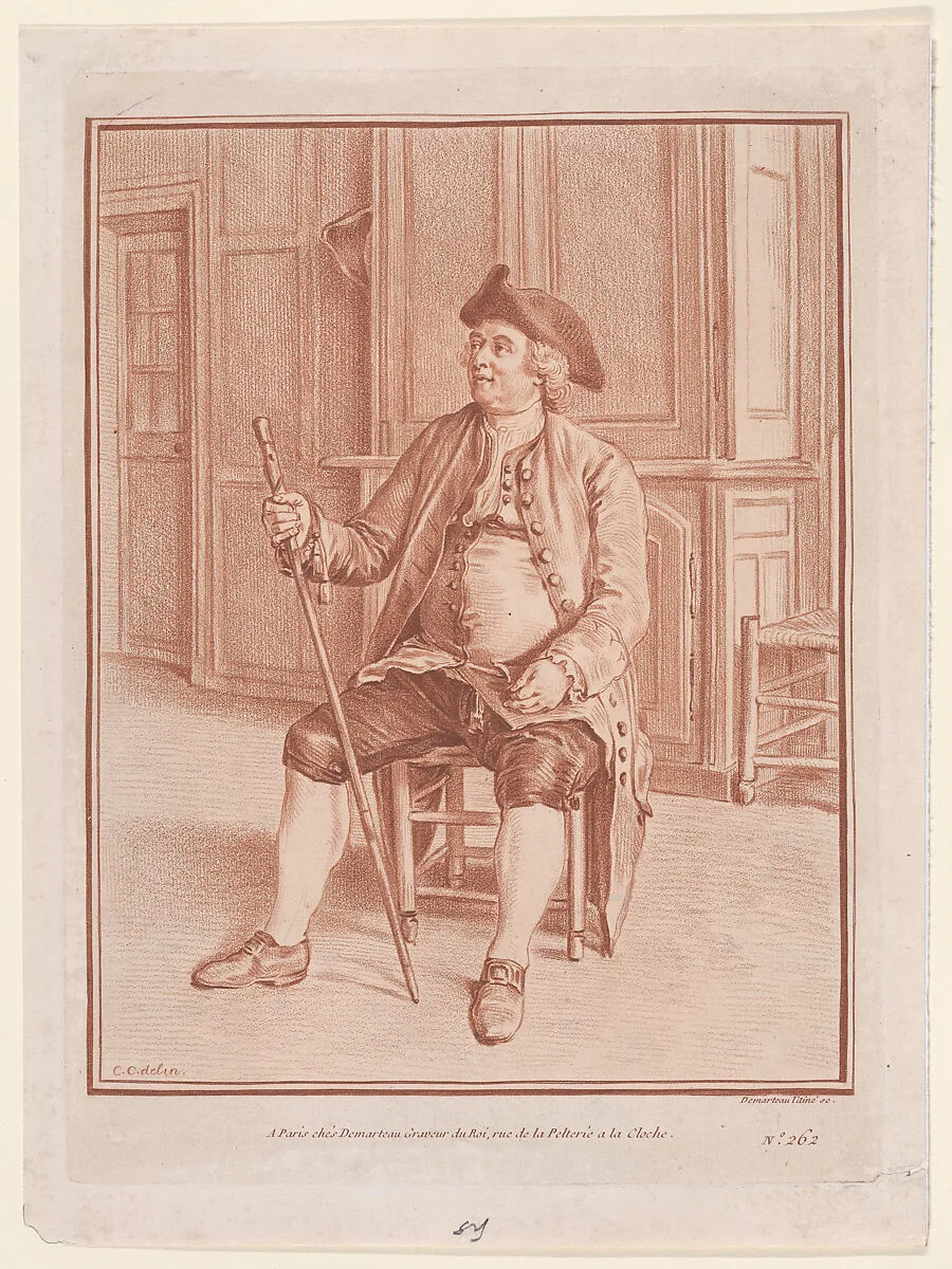 Le Paysan de Gandelu (Portrait de l'abbé Pommyer) — Gilles Demarteau|Charles Nicolas Cochin II