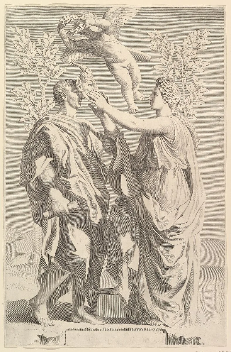Frontispiece: Horace, Quinti Horatii Flacci Opera — Claude Mellan|Nicolas Poussin