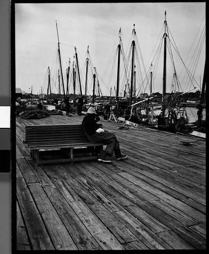 [Sponge Diver Seated on Bench, Tarpon Springs, Florida]
