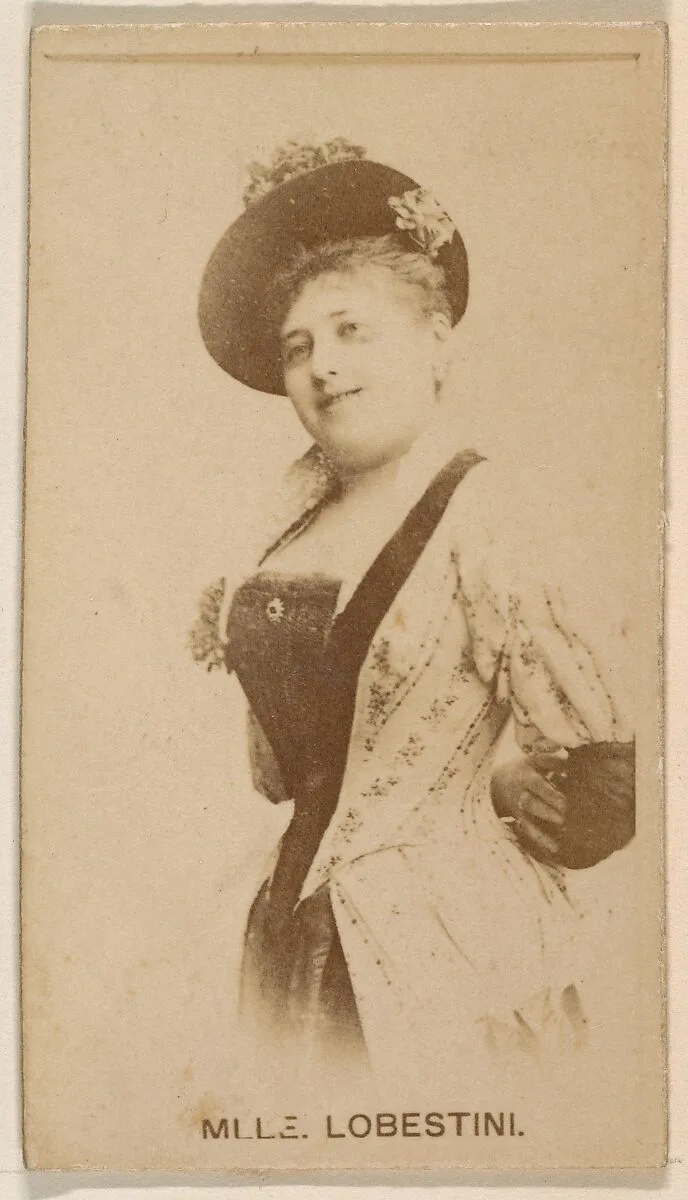 Mlle. Lobestini, from the Actresses series (N245) issued by Kinney Brothers to promote Sweet Caporal Cigarettes — Kinney Brothers Tobacco Company