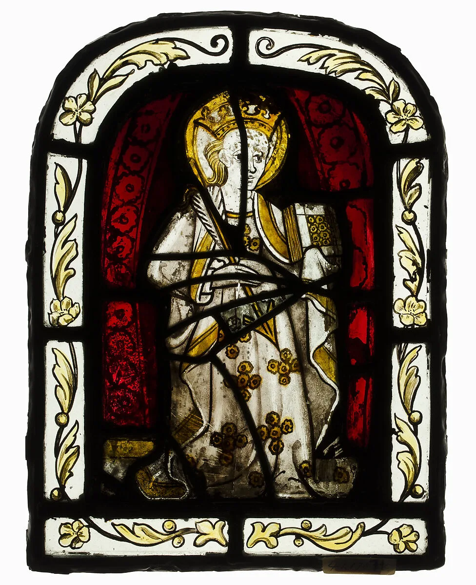 Glass Panel with Female Saint — Unknown