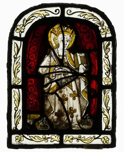 Glass Panel with Female Saint