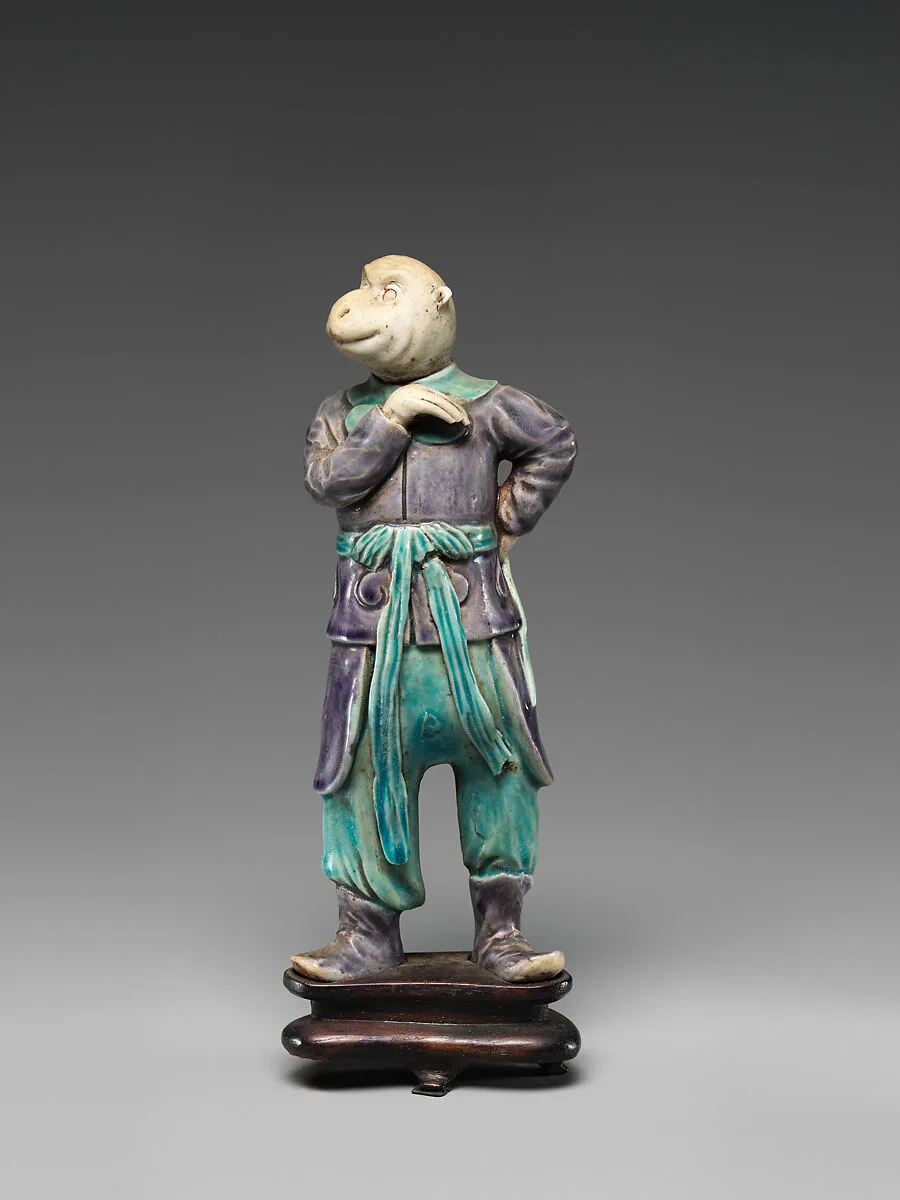 清 素胎彩釉生肖猴俑|Zodiac Figure: Monkey — Unknown