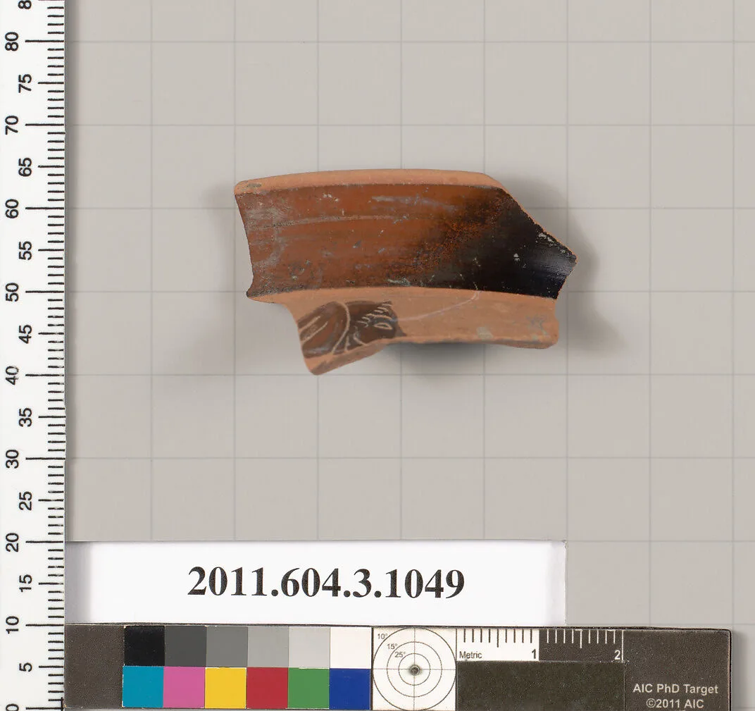 Terracotta fragment of a mastoid (drinking cup with narrow base) — Unknown
