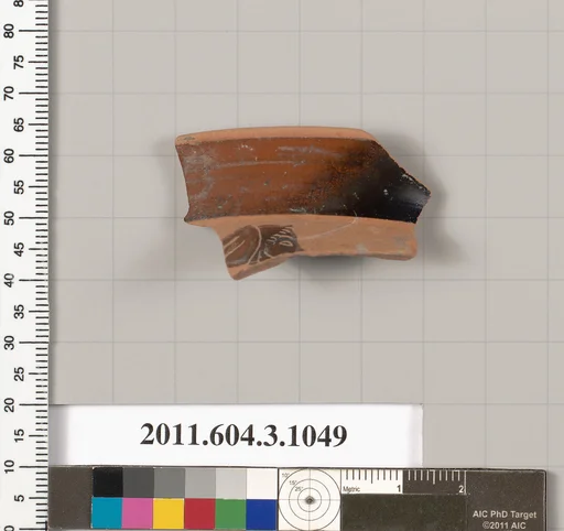 Terracotta fragment of a mastoid (drinking cup with narrow base)