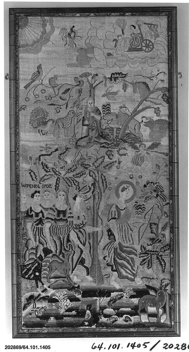 Embroidered picture with mythological scenes — Unknown
