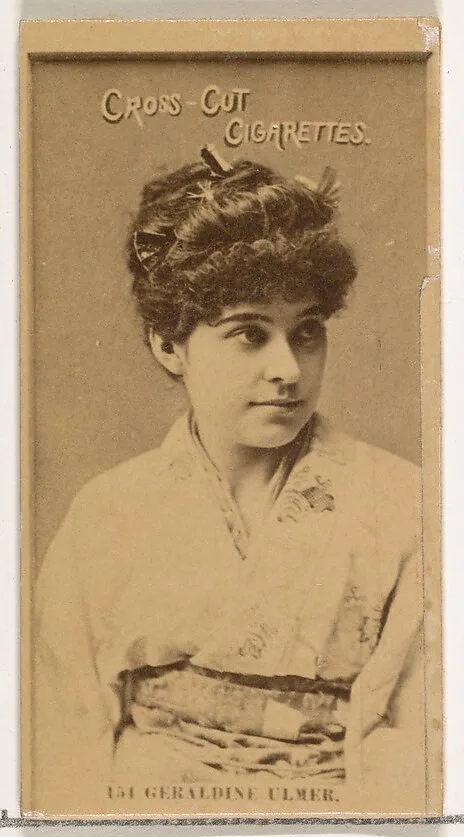 Card Number 151, Geraldine Ulmer, from the Actors and Actresses series (N145-2) issued by Duke Sons & Co. to promote Cross Cut Cigarettes — W. Duke, Sons & Co.