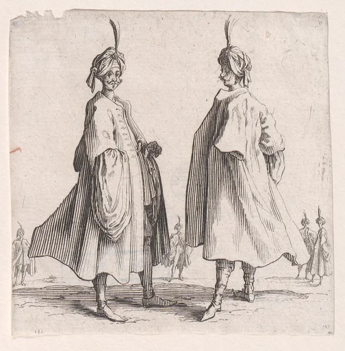 Les Deux Turcs Coiffés d'un Turban Avec un Aigrette (Two Turks Wearing Turbans with an Egret Feather), from Varie Figure (Various Figures)