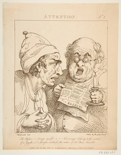 Attention (Le Brun Travested, or Caricatures of the Passions)