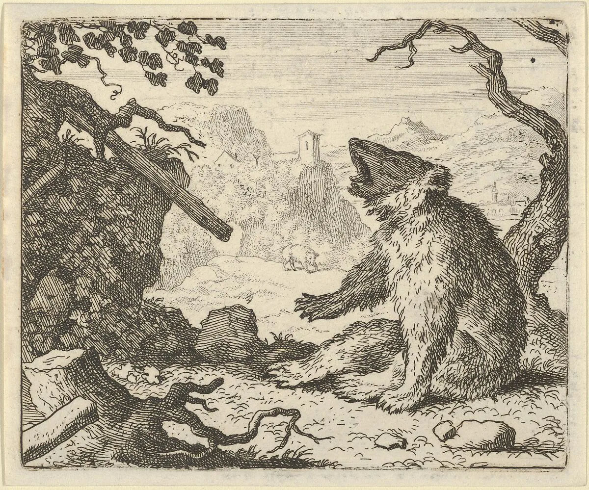 The Bear Calls Renard to Appear Before the Council of the Animals from Hendrick van Alcmar's Renard The Fox — Allart van Everdingen