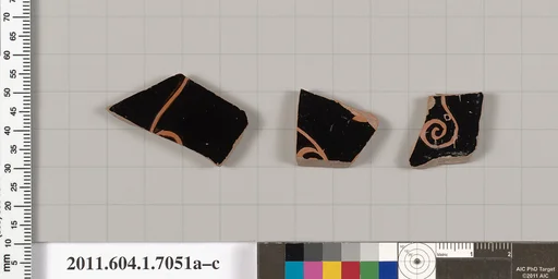Terracotta fragments of kylikes (drinking cups)