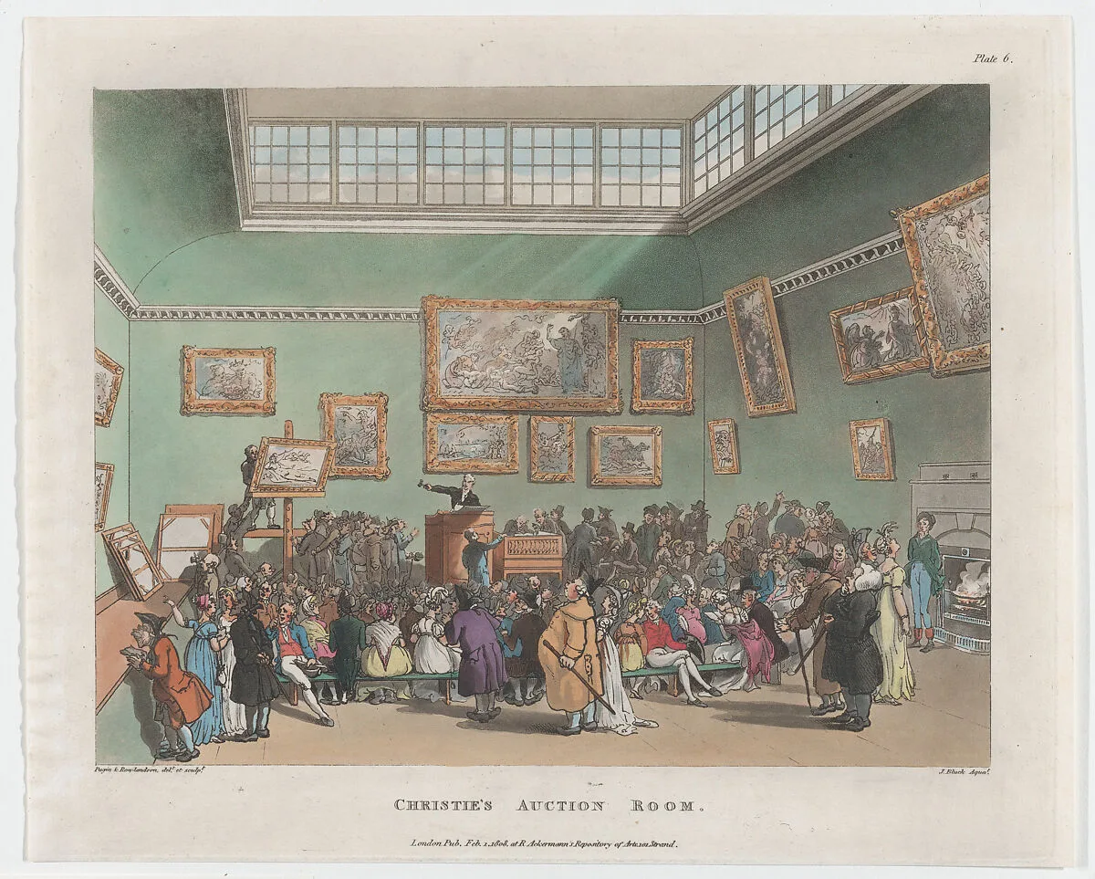 Christie's Auction Rooms — John Bluck|Thomas Rowlandson|Auguste Charles Pugin|Rudolph Ackermann, London