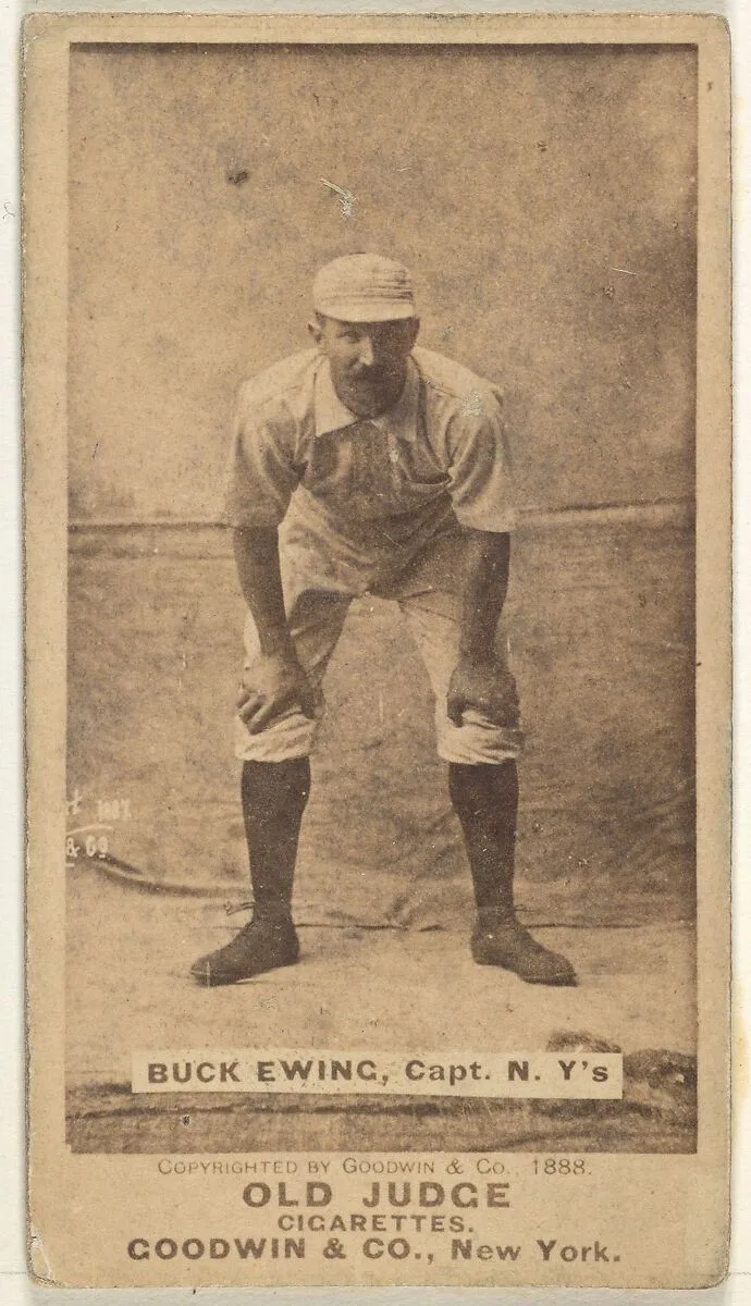 William "Buck" Ewing, Captain and Catcher, New York, from the Old Judge series (N172) for Old Judge Cigarettes — Goodwin & Company