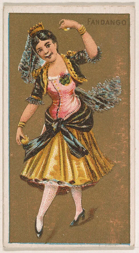 Fandango, from National Dances (N225, Type 1) issued by Kinney Bros. — Kinney Brothers Tobacco Company
