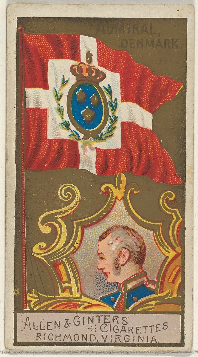 Admiral, Denmark, from the Naval Flags series (N17) for Allen & Ginter Cigarettes Brands — Allen & Ginter
